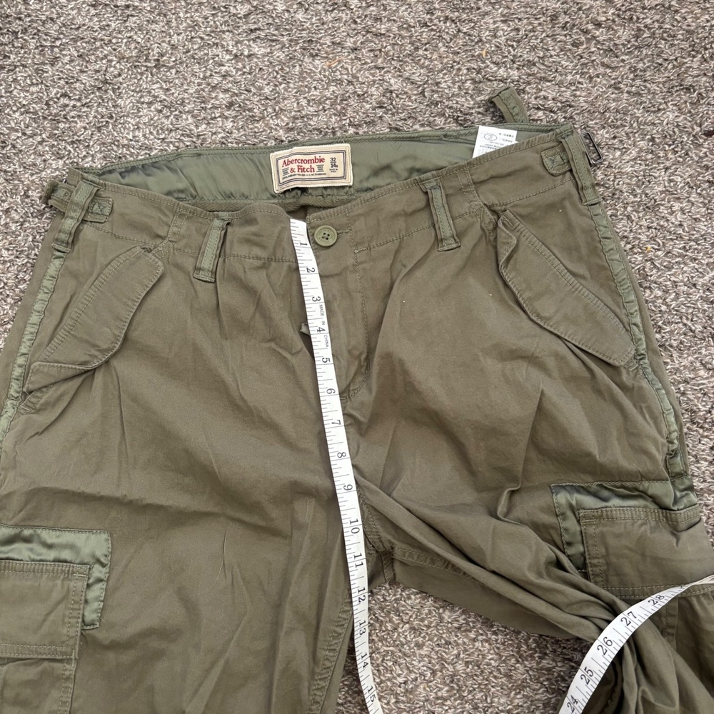 y2k Abercrombie & Fitch Mens Cargo Pants Olive Green Utility Paratrooper 32 - Picture 10 of 10